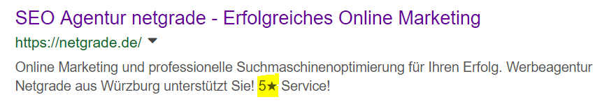 SERP-Optimieren-Sonderzeichen-3 Positiv Beispiel zur Verwendung von Sonderzeichen in Meta-Decription
