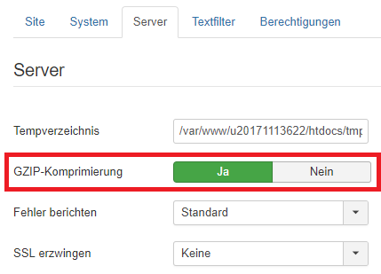 Joomla-GZIP-Aktivieren-Option